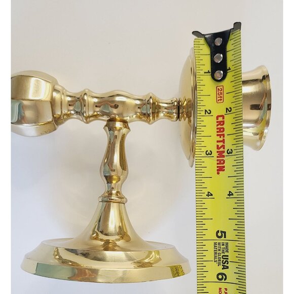 Vintage Brass Wall Sconce Candle Holder Hollywood Regency MCM Accent Decor Gold - Picture 13 of 13